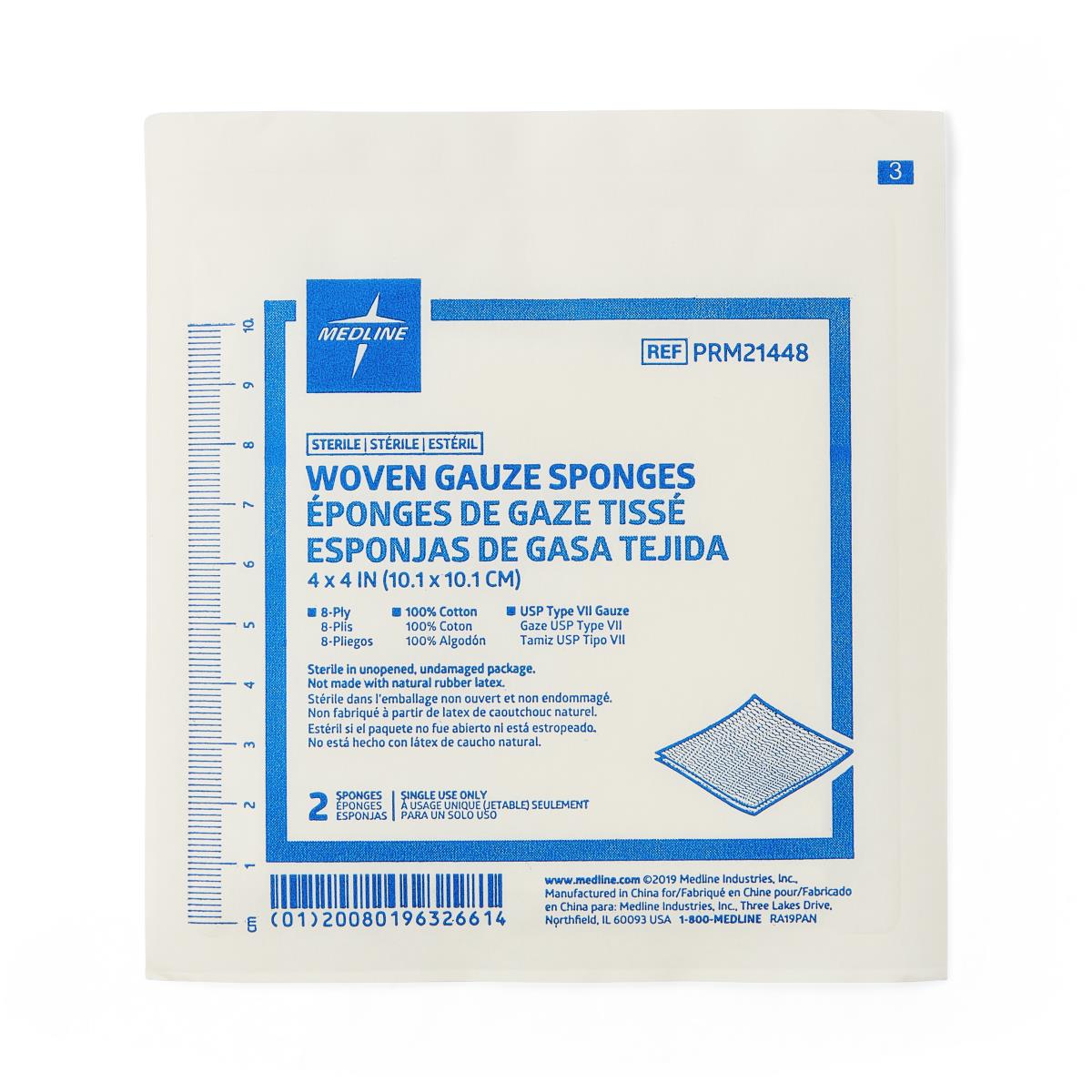 Woven Sterile Gauze Sponges USP 8-Ply