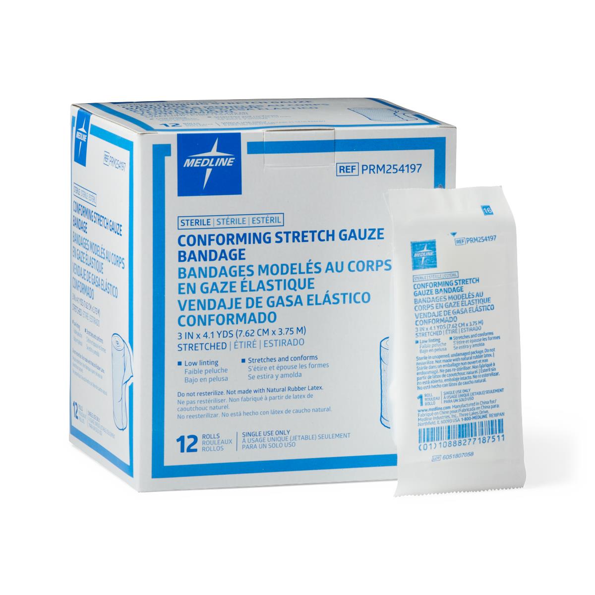 Sterile Conforming Stretch Gauze Bandages 3 x 4.1Y