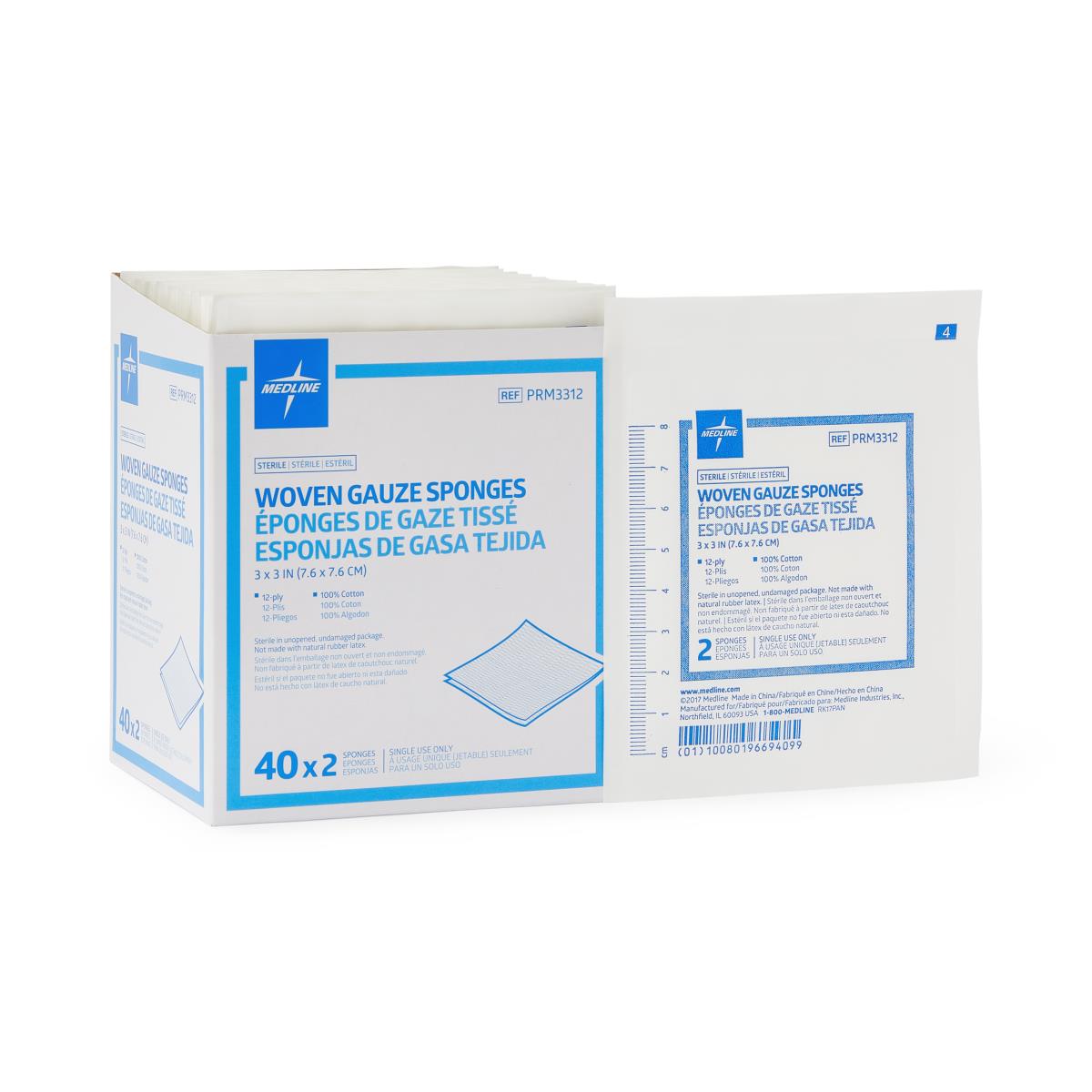 Sterile Woven Gauze Sponges 12-Ply