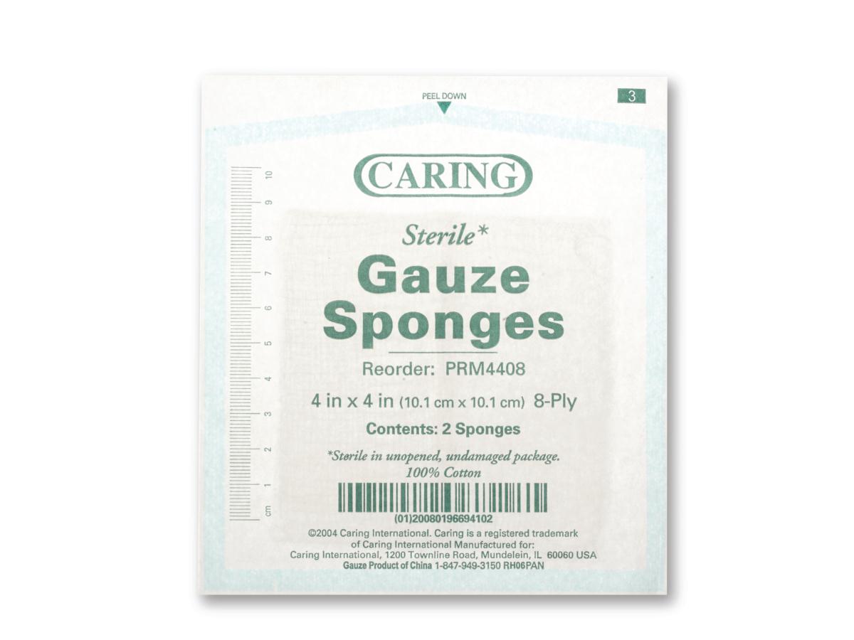 Woven Sterile Gauze Sponges Spnge 4" x 4" 8ply Stril 2/pack