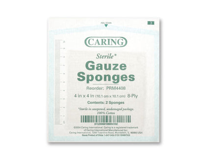 Woven Sterile Gauze Sponges Spnge 4" x 4" 8ply Stril 2/pack