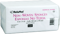 ReliaMed Non-Sterile Non-Woven Sponge 4" x 4" 4-Ply 200 Count