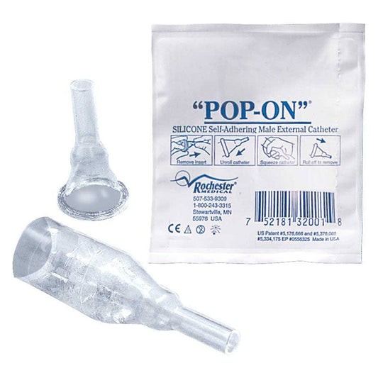 Pop-On Self-Adhering Male External Catheter Silicone