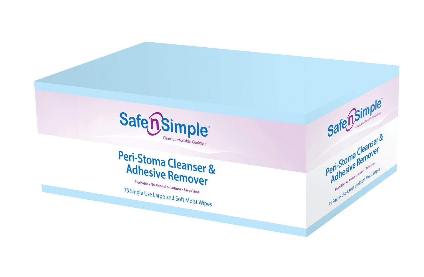 Safe N Simple Peri-Stoma Cleanser and Adhesive Remover No Sting Wipe 75 Count
