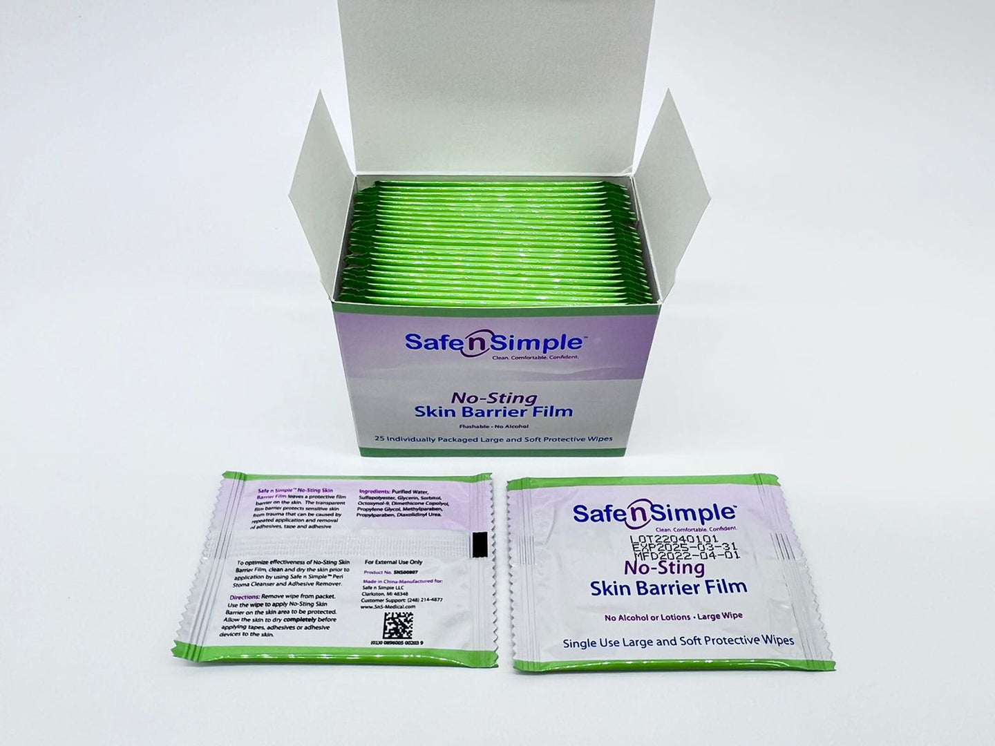 No-Sting Skin Barrier Wipes 5" x 7"
