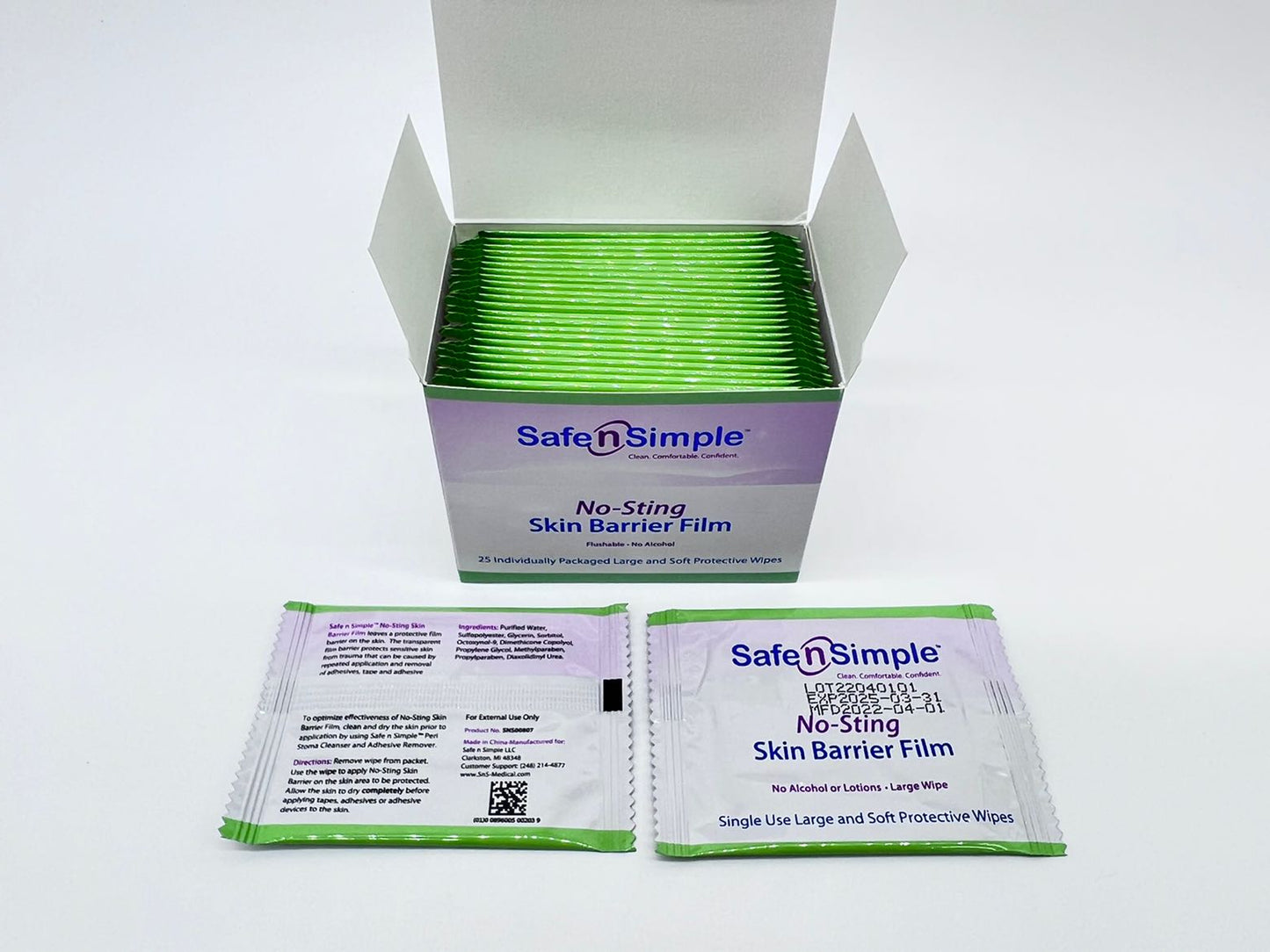 No-Sting Skin Barrier Wipes 5" x 7"