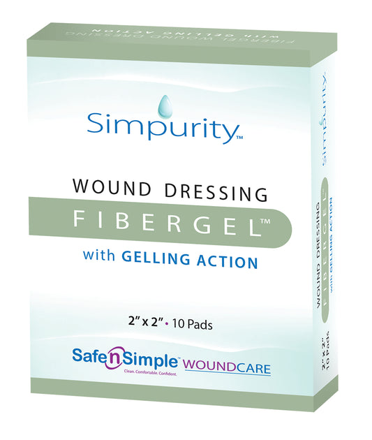 Simpurity Fibergel Pad Wound Dressing 2" x 2"