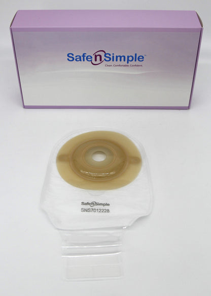 Safe N Simple Drainable One-Piece Pouch Extended Wear Convex Transparent Pre-Cut Stoma Opening with Velcro Closure and Belt Tabs 80 Count