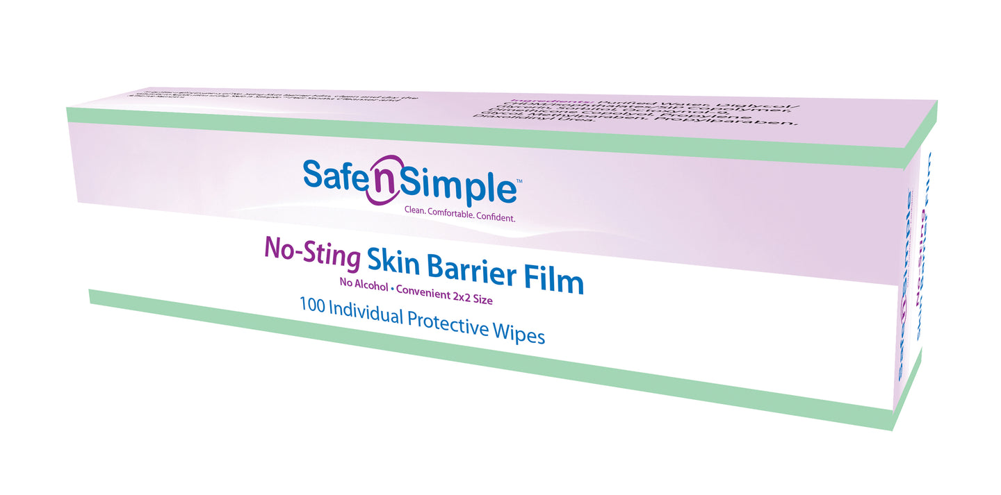 Alcohol Free Skin Barrier Wipe 2.4" x 2.4" 100 Count