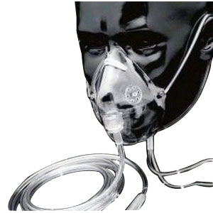 Elongated Oxygen Mask Medium Concentration Adult 50 Count