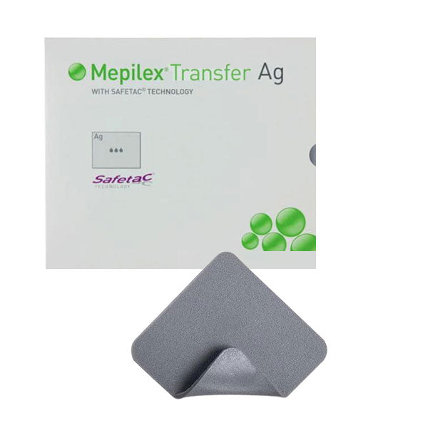 Mepilex Transfer Ag Antimicrobial Soft Silicone Exudate Transfer Dressing Size 4 x 5