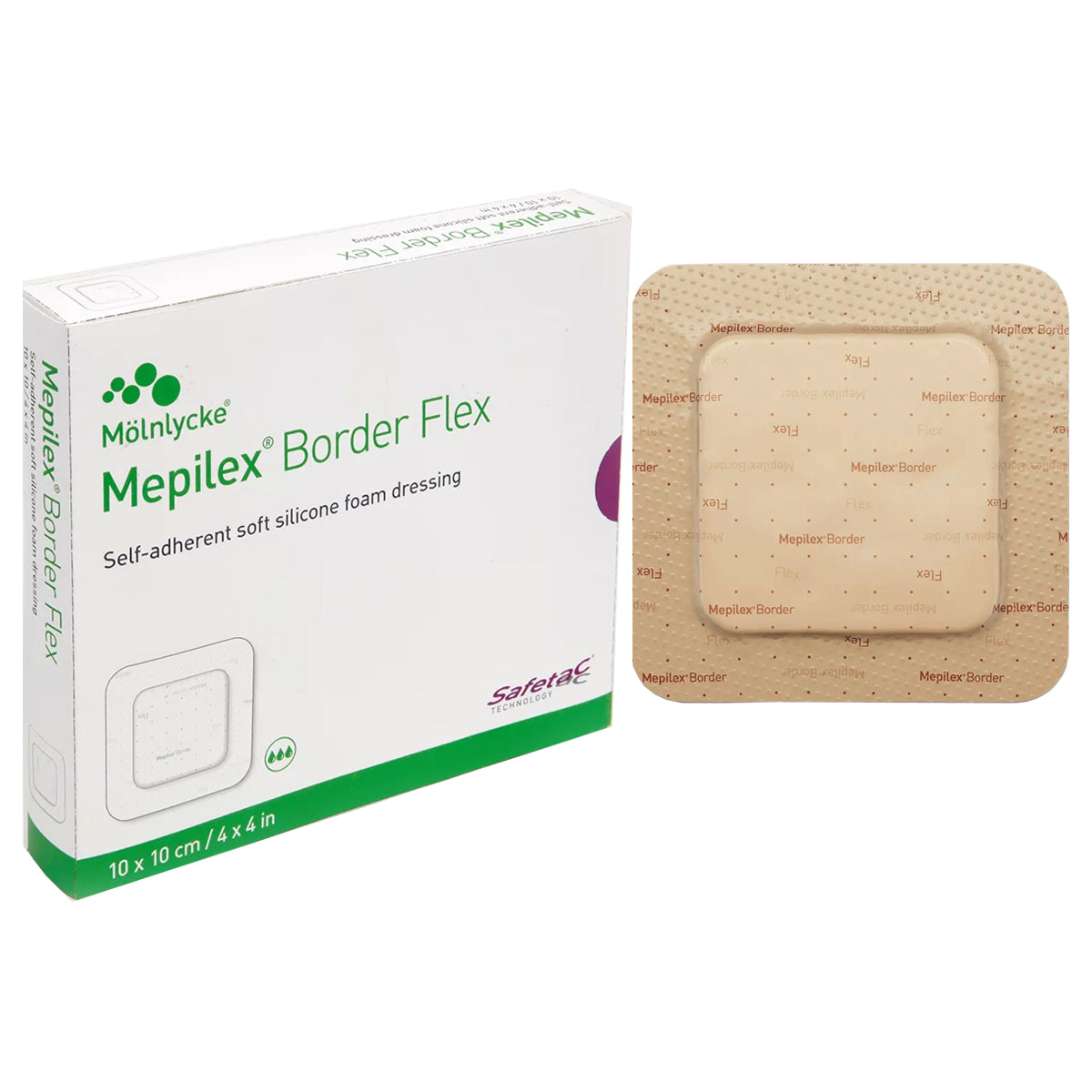 Mepilex Border Flexible Self-Adherent Absorbent Bordered Foam Dressing