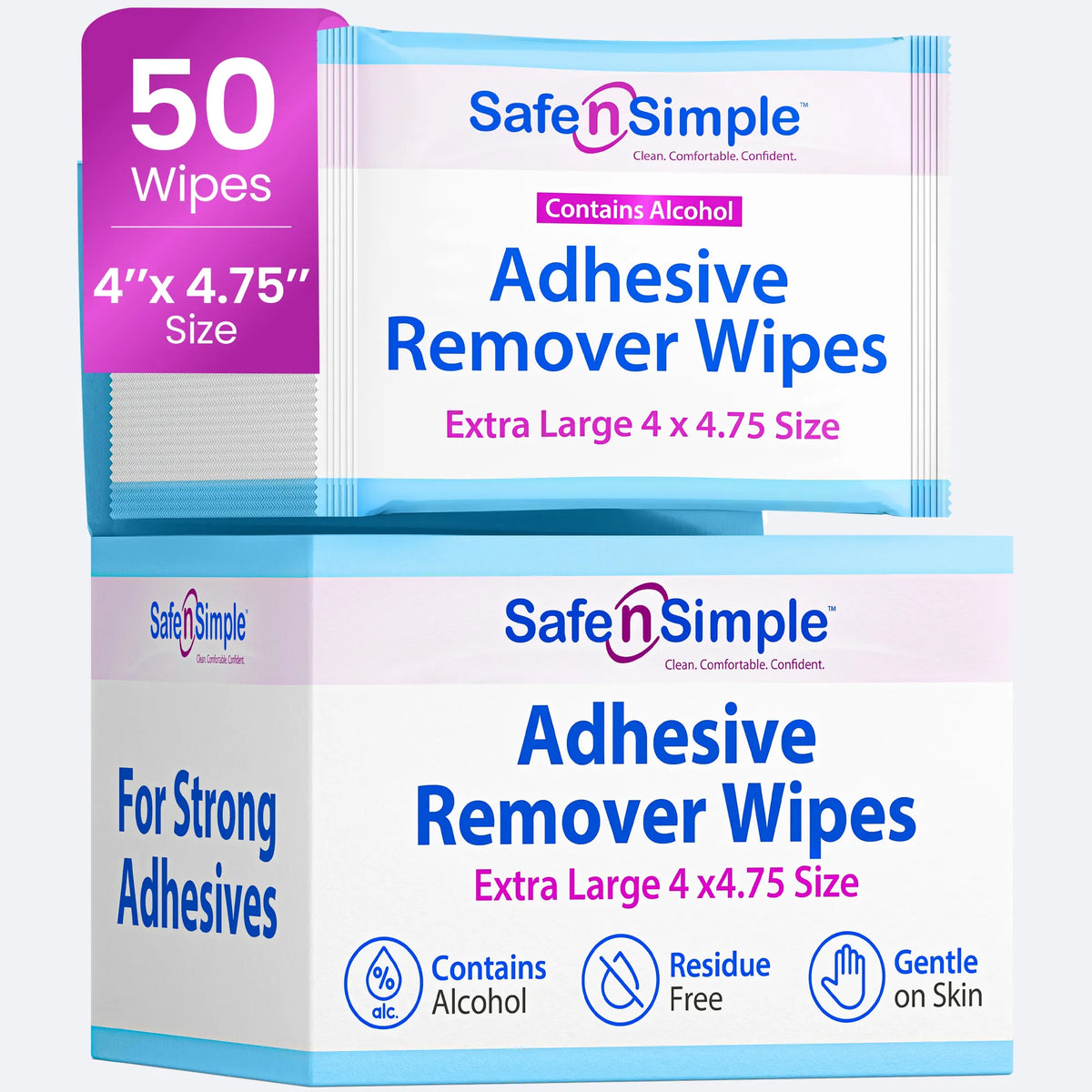 Safe n Simple adhesive remover wipe