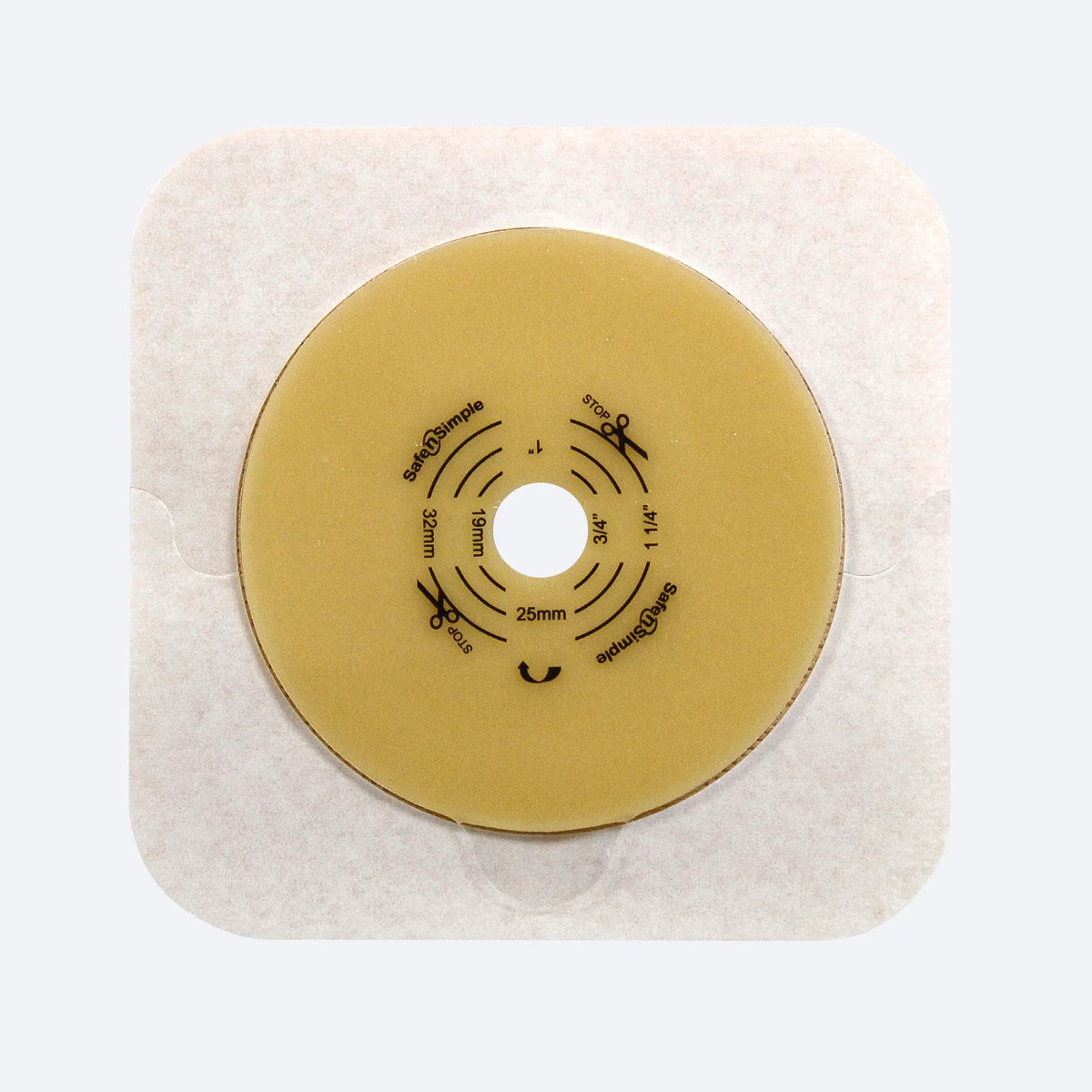 Safe N Simple Two-Piece Wafer Standard Wear Tape Collar Beige Flange Cut-to-Fit