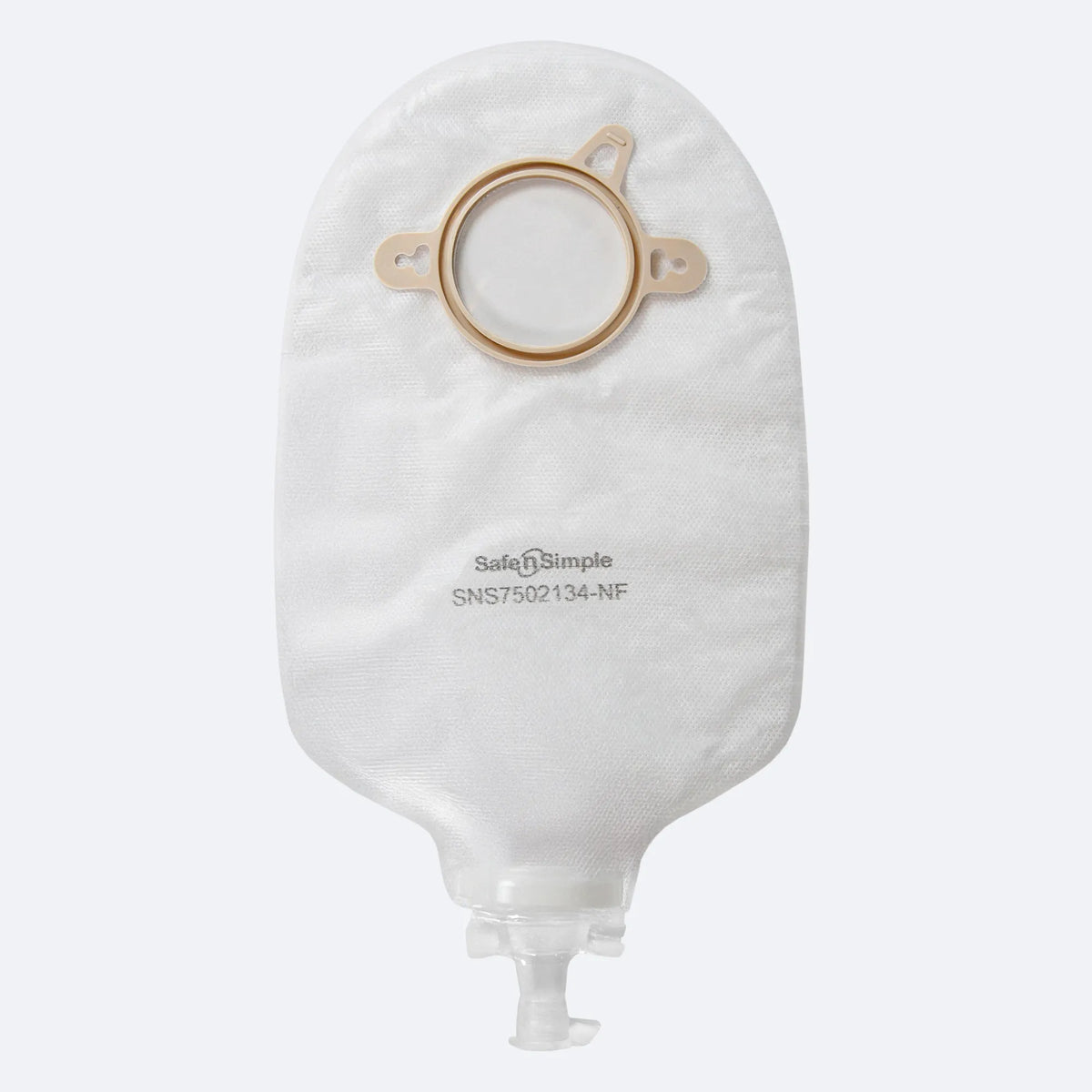Safe N Simple 9" Urostomy Two-Piece Pouch Transparent 50mm 2" Flange with Valve and Belt Tabs-