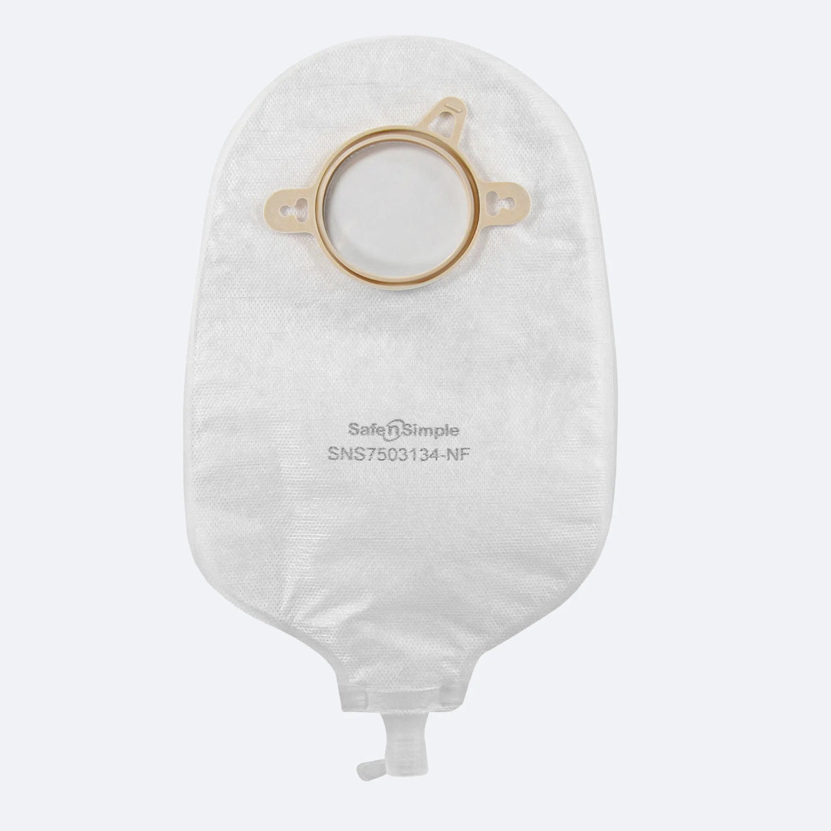 Safe N Simple 9" Urostomy Two-Piece Pouch Transparent 50mm 2" Flange with Cap and Belt Tabs-