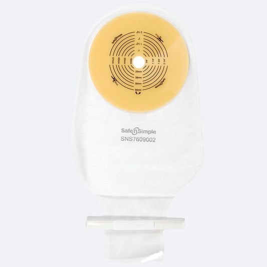 9" Drainable One-Piece Pouch Standard Wear Cut-to-Fit Transparent With Soft Tail Closure