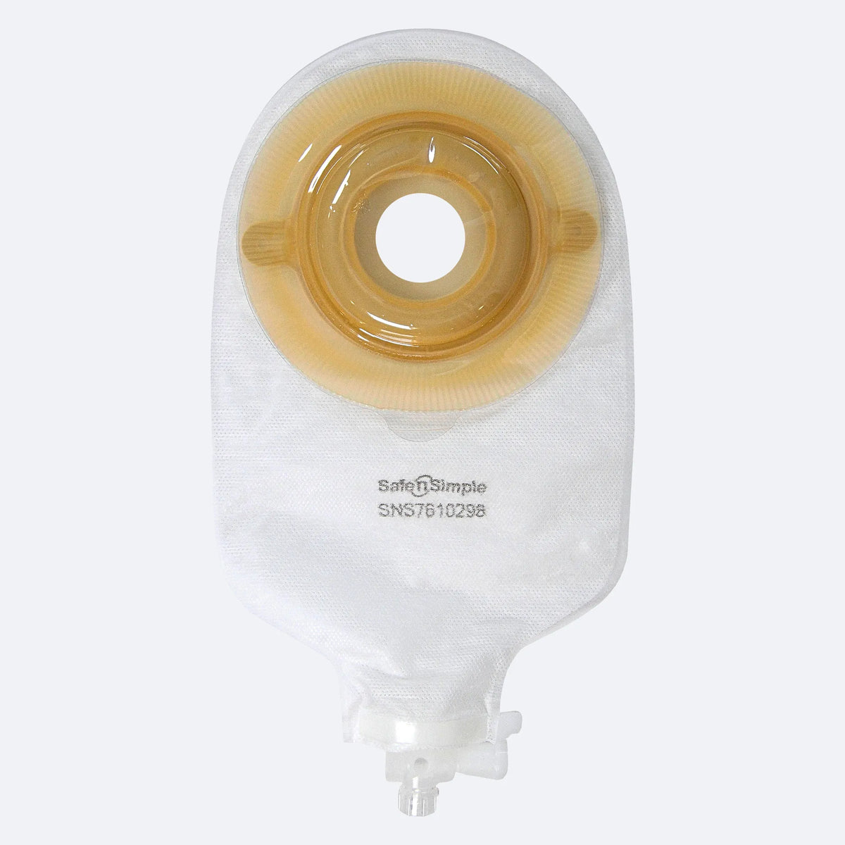 9" Urostomy One-Piece Pouch Extended Wear Convex Transparent 1-1/8" Pre-Cut Stoma Opening With Valve and Belt Tabs