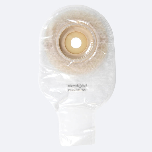 12" Drainable One-Piece Pouch Extended Wear Convex Transparent 7/8" Pre-Cut Stoma Opening With Standard Curved Tail Closure and Belt Tabs