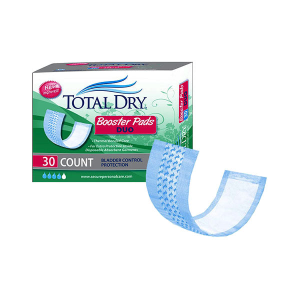 TotalDry Duo Booster Pads 12" Long 30 Count