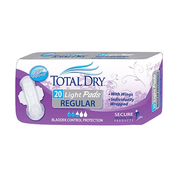TotalDry Light Pads Regular 10.75" Long