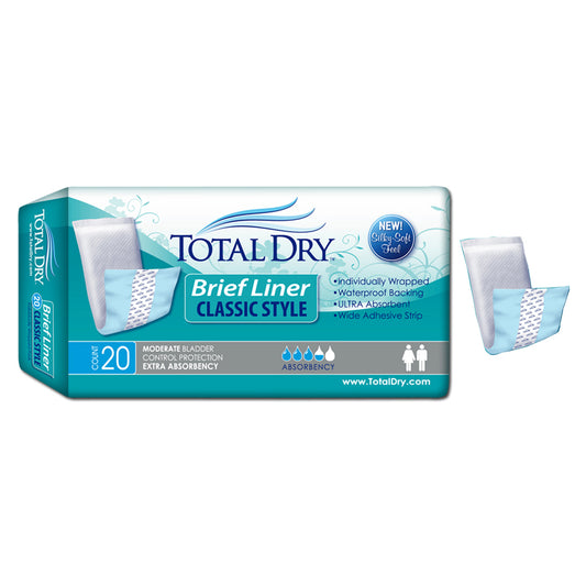 TotalDry Brief Liner, 4" x 13"