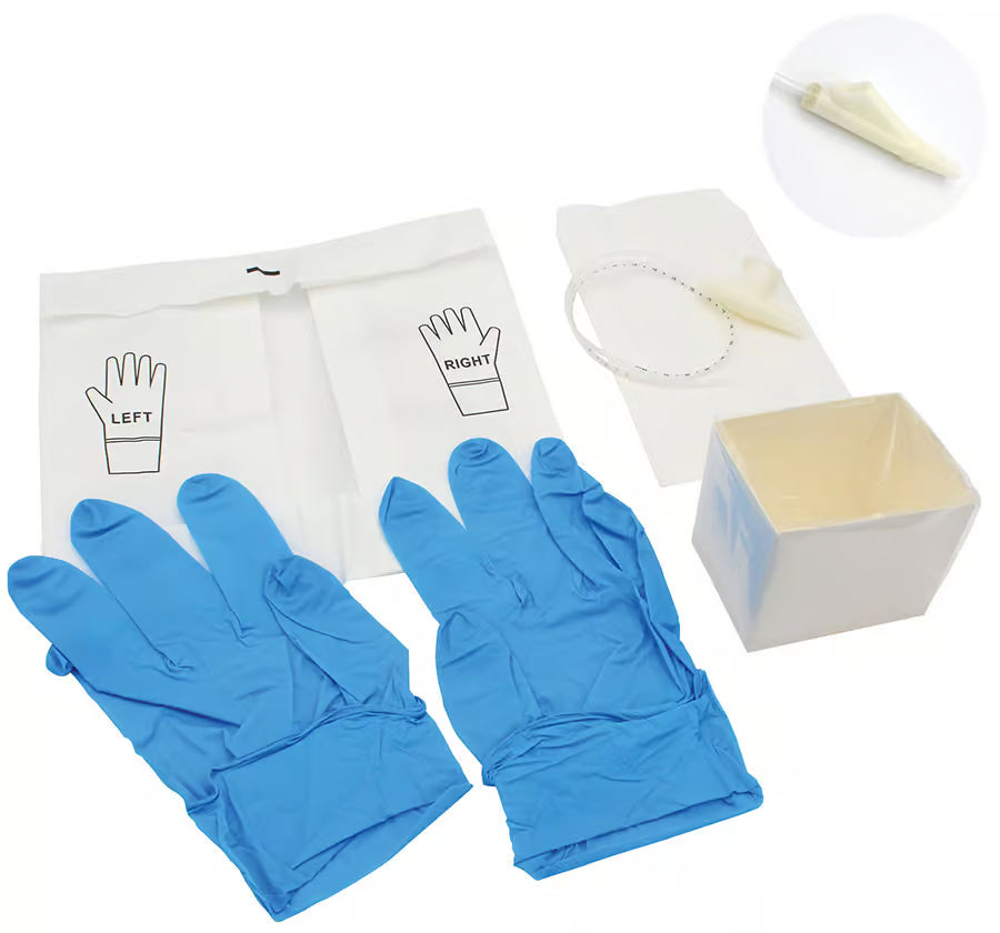 8FR Chimney Catheter Kit with Gloves and Cup Delee