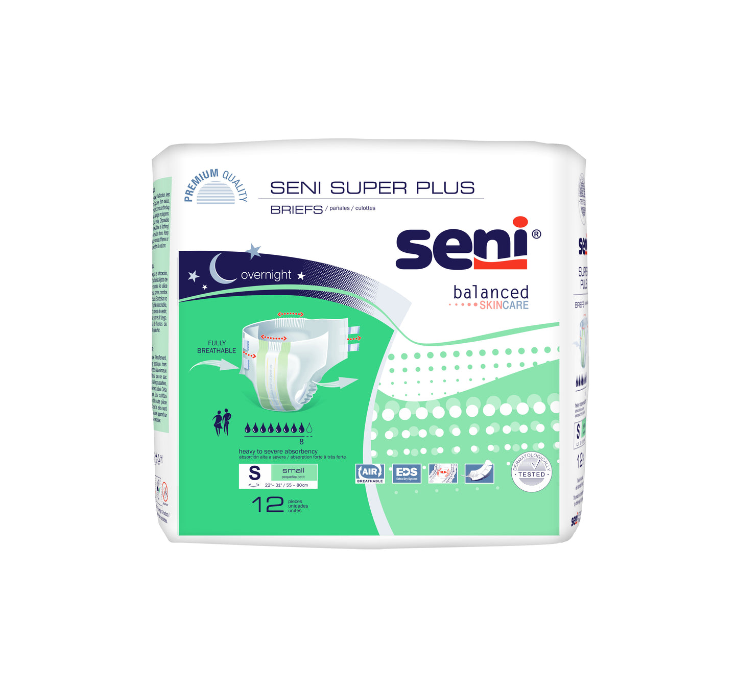 Seni Super Plus Briefs, Small, 12 Count - 22" - 31"