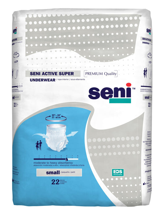 Seni Active Super Pull-On Underwear, Small - 22" - 33" 22ct