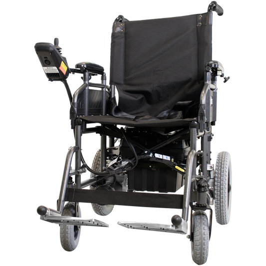 Travel-Ease Folding Power Wheelchair 300 lbs Silvertone