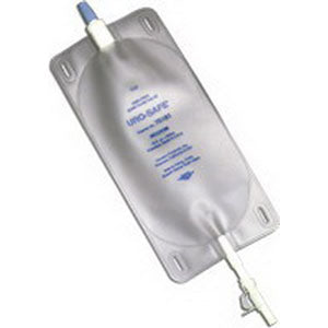 Uro-Safe Vinyl Leg Bag with Twist Drain Valve Medium 18 fl oz Clear Back