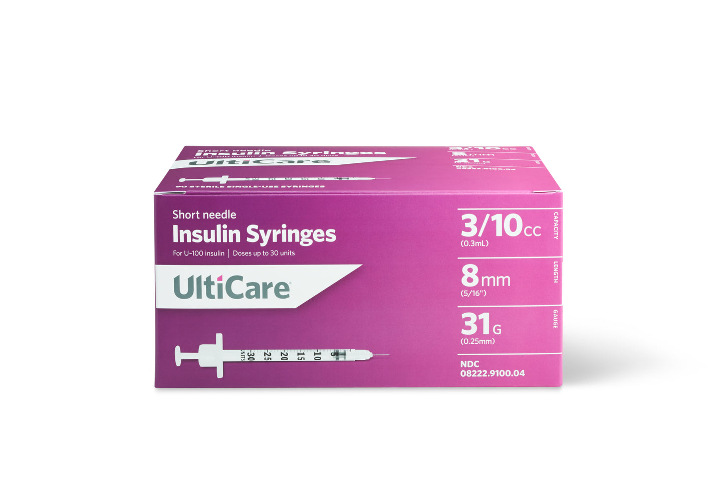 UltiCare Syringe 31G x 5/16", 3/10 mL (90 Count)