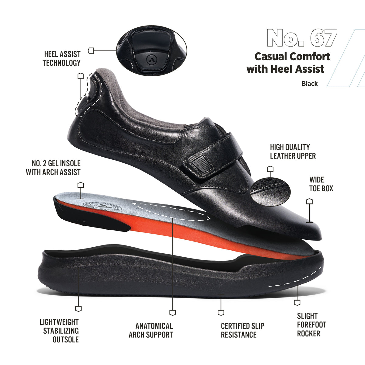 No. 67 Women's Casual Comfort with Heel Assist (Gen 2)