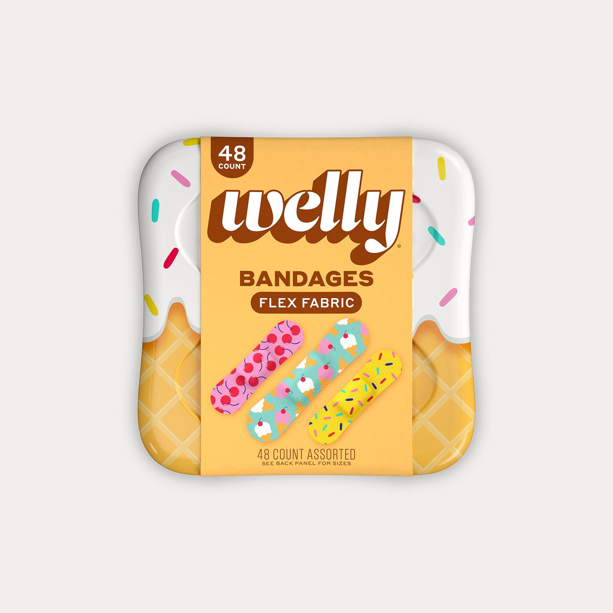 Welly Health Ice Cream Adhesive Bandages 48 Count