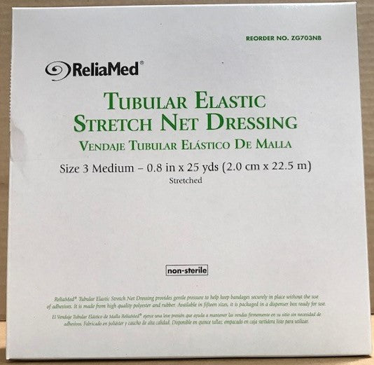 ReliaMed Tubular Elastic Stretch Net Dressing, Medium 5" - 6" x 25 yds. (Hand, Arm, Leg and Foot) 1ct