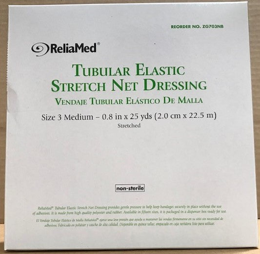 ReliaMed Tubular Elastic Stretch Net Dressing, Medium 5" - 6" x 25 yds. (Hand, Arm, Leg and Foot) 1ct