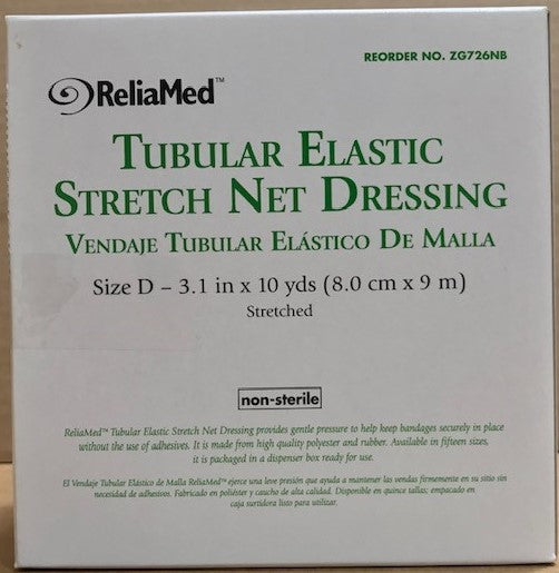 ReliaMed Tubular Elastic Stretch Net Precut Dressing, Size D, 3.1"  x 10 yds. 1ct