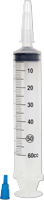 Flat Top Catheter Tip Irrigation Syringe with Tip Protector 60mL