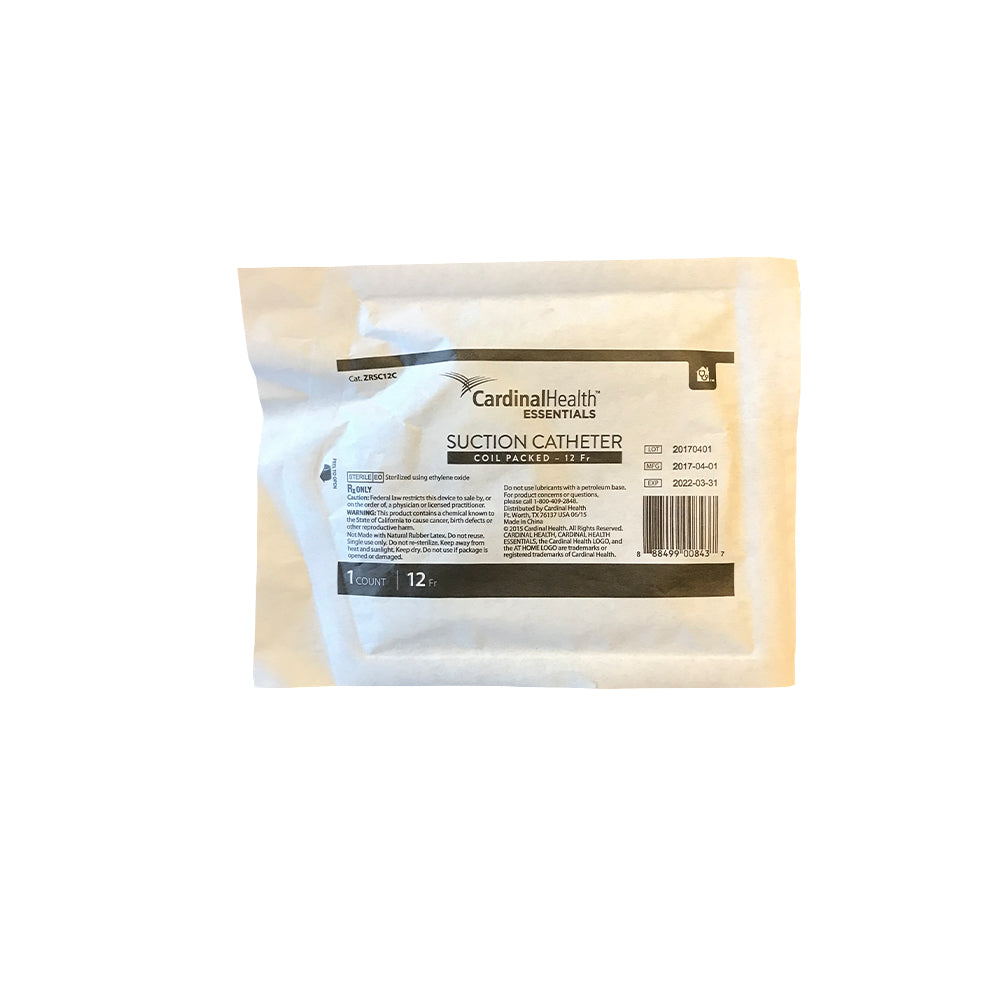 Cardinal Health Essentials Coil Packed Suction Catheter 12 Fr 1ct