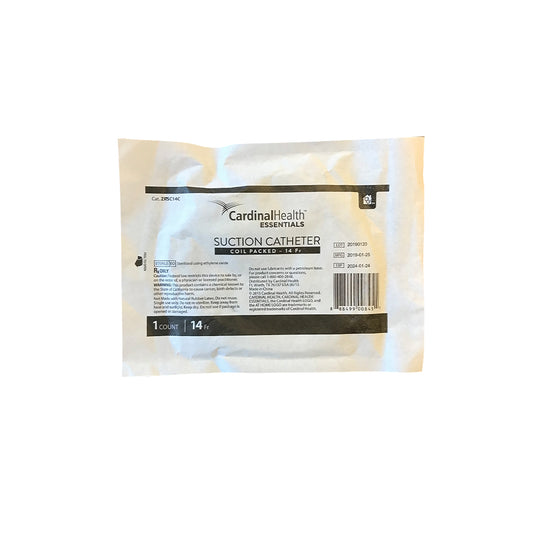 Cardinal Health Essentials Coil Packed Suction Catheter 14 Fr 1ct