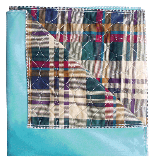 Cardinal Health Essentials Reusable Underpad, Ibex Quilted with PVC Backing, Plaid, 34" x 36" 1ct