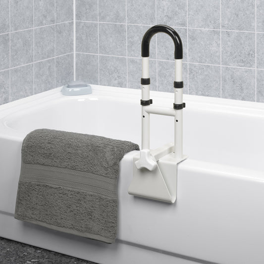 Drive™ Clamp-On Tub Rail, White Steel