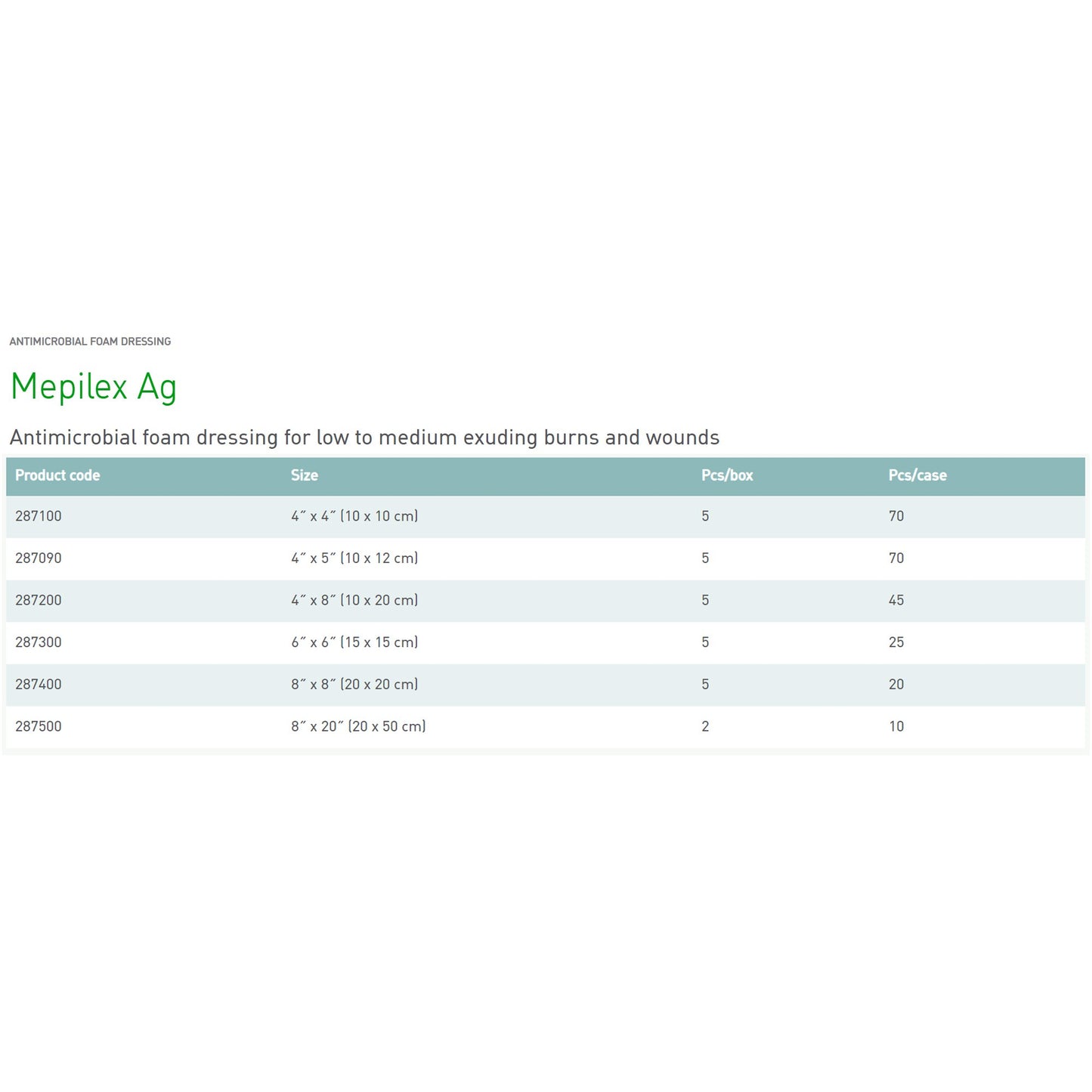 Mepilex® Ag Foam Dressing with Silver
