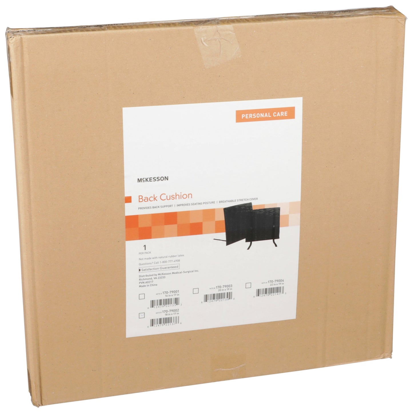 McKesson Back Support Cushion, 18 x 17 Inch