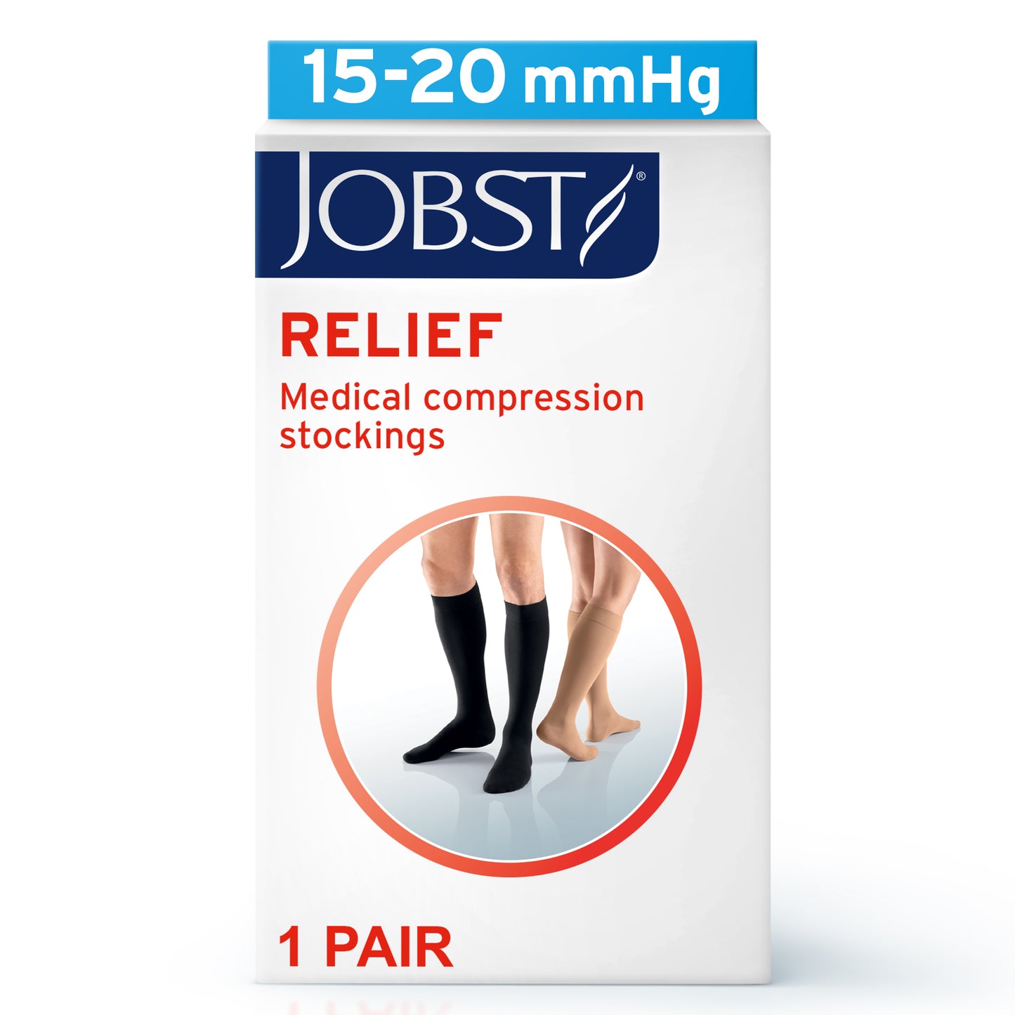 JOBST® Relief Knee High 15-20 mmHg Compression Stockings Open Toe