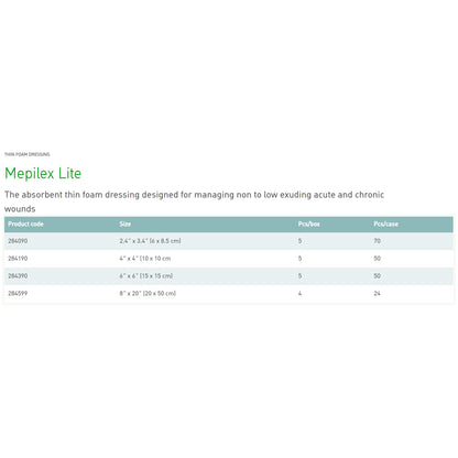 Mepilex® Lite Soft Silicone Foam Dressing