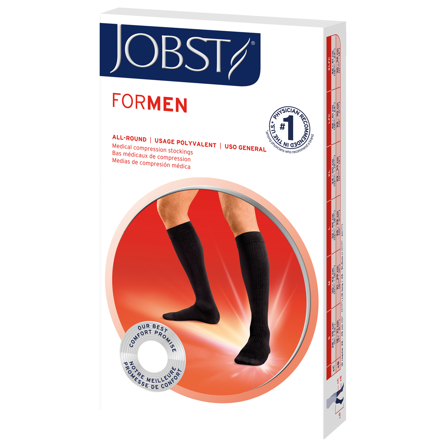 JOBST® forMen Knee High 15-20 mmHg w/ SoftFit Band Compression Socks Open Toe