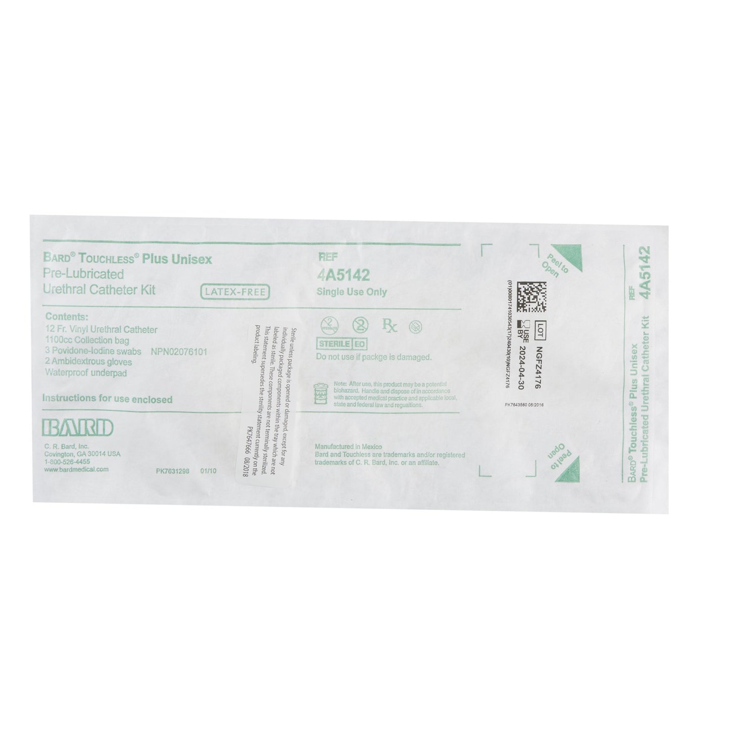 Touchless® Plus Intermittent Catheter Kit, Vinyl