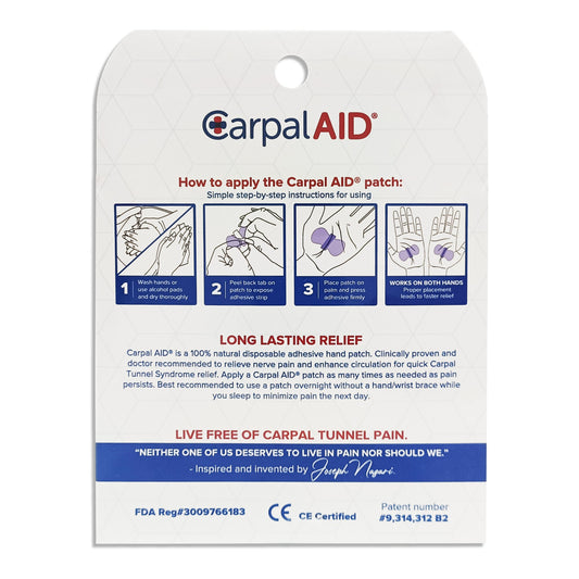 Carpal Aid® Patch Hand-Based Carpal Tunnel Support