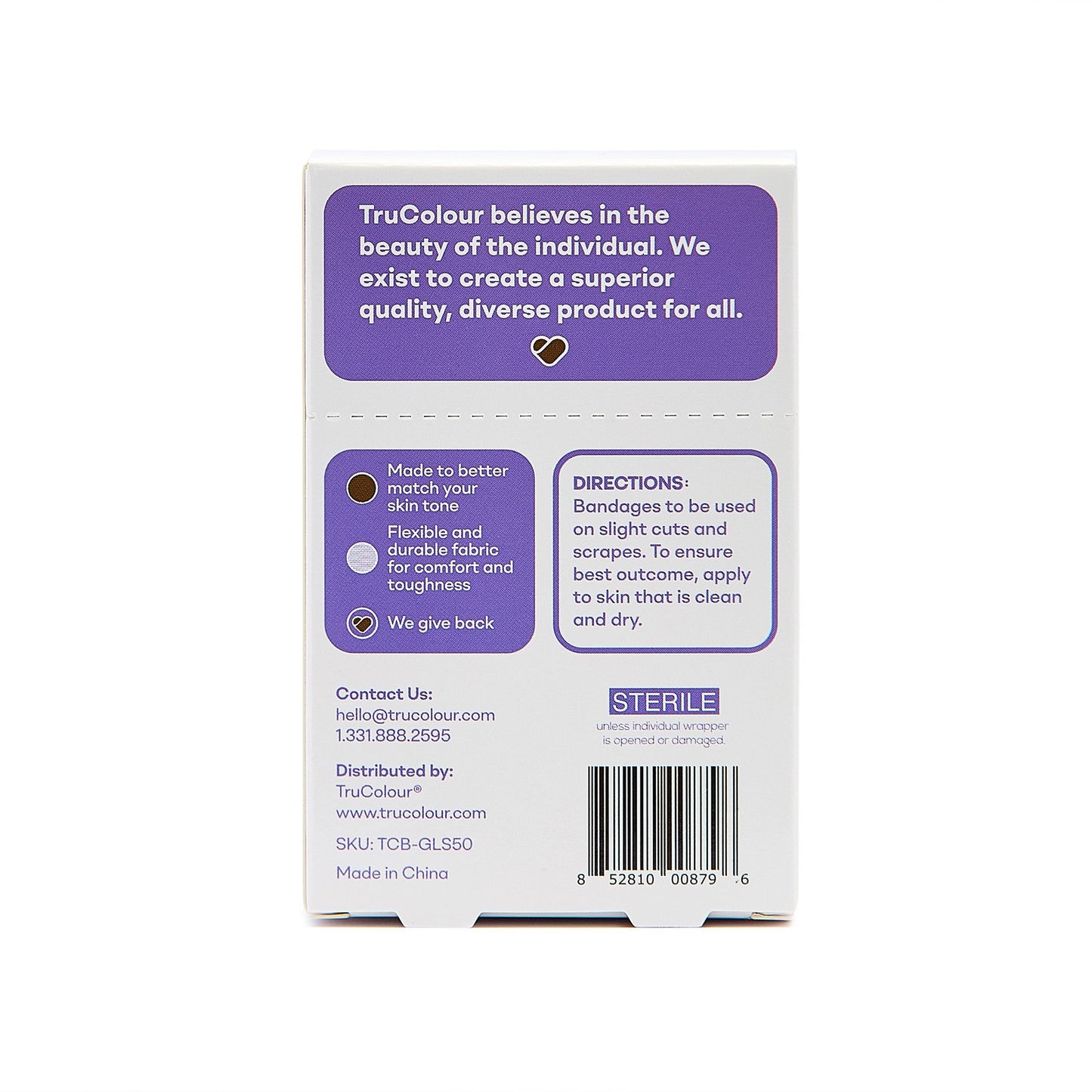 Tru-Colour Skin Tone Shade Fabric Bandage Adhesive Strip, Dark Brown